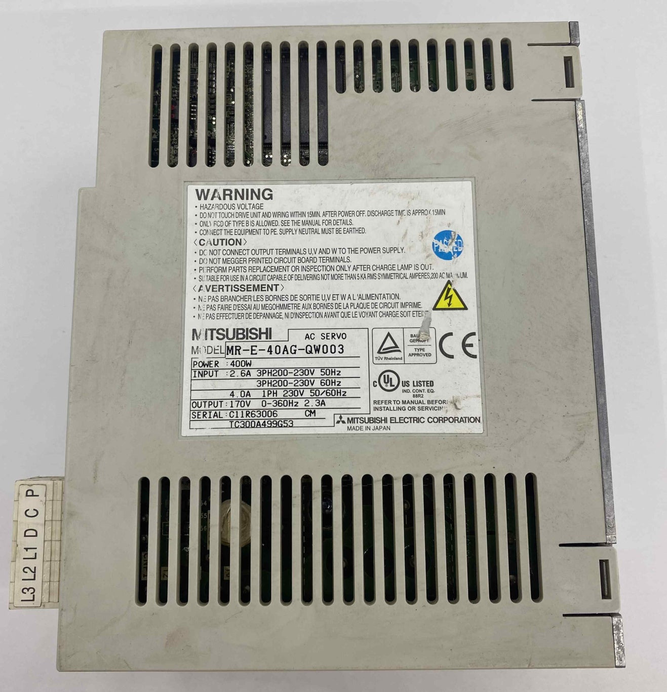 MITSUBISHI MR-E-40AG-QW003  230V POWER 400W  SERVO SÜRÜCÜ