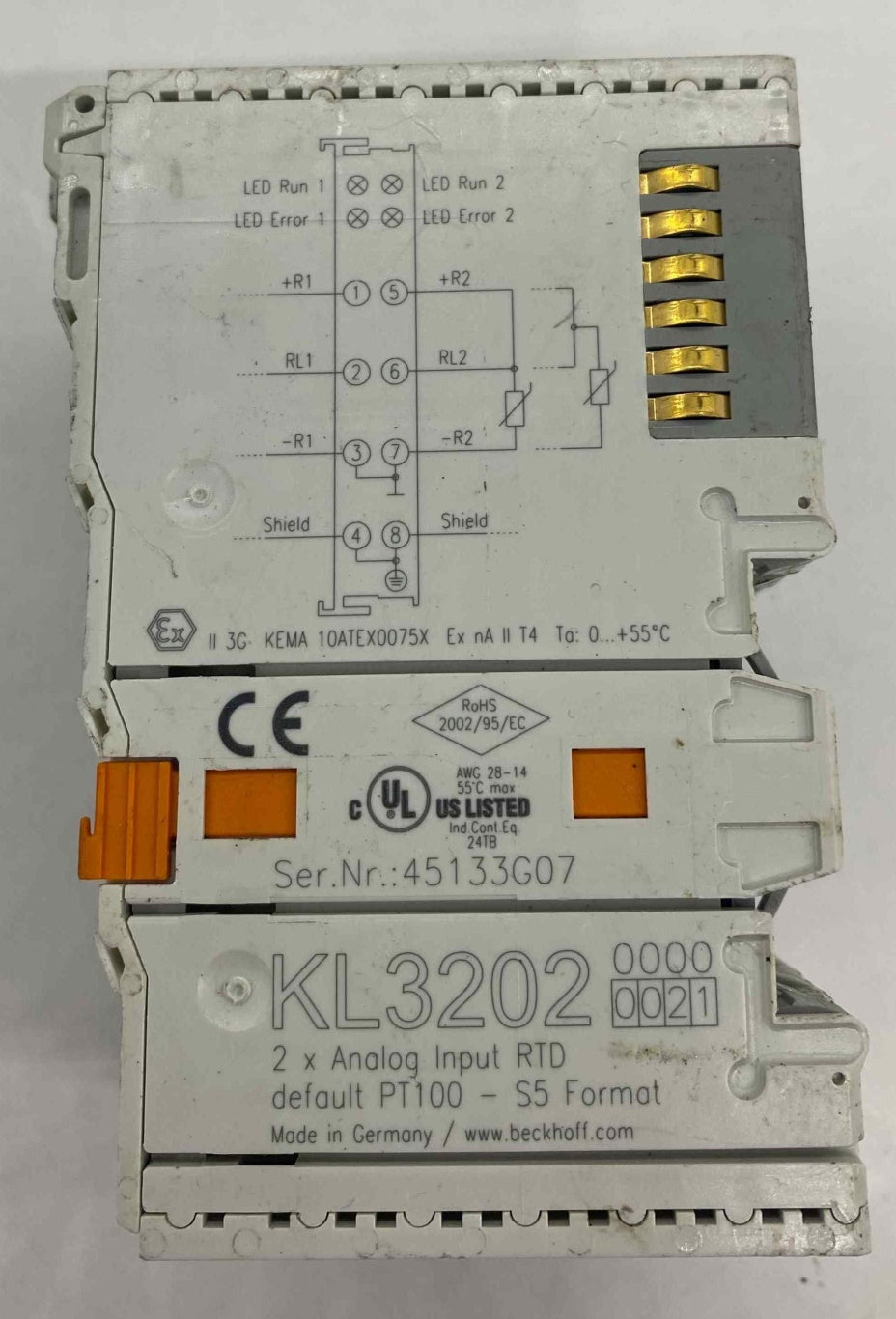 BECKHOFF KL3202 2-CHANNEL ANALOG INPUT