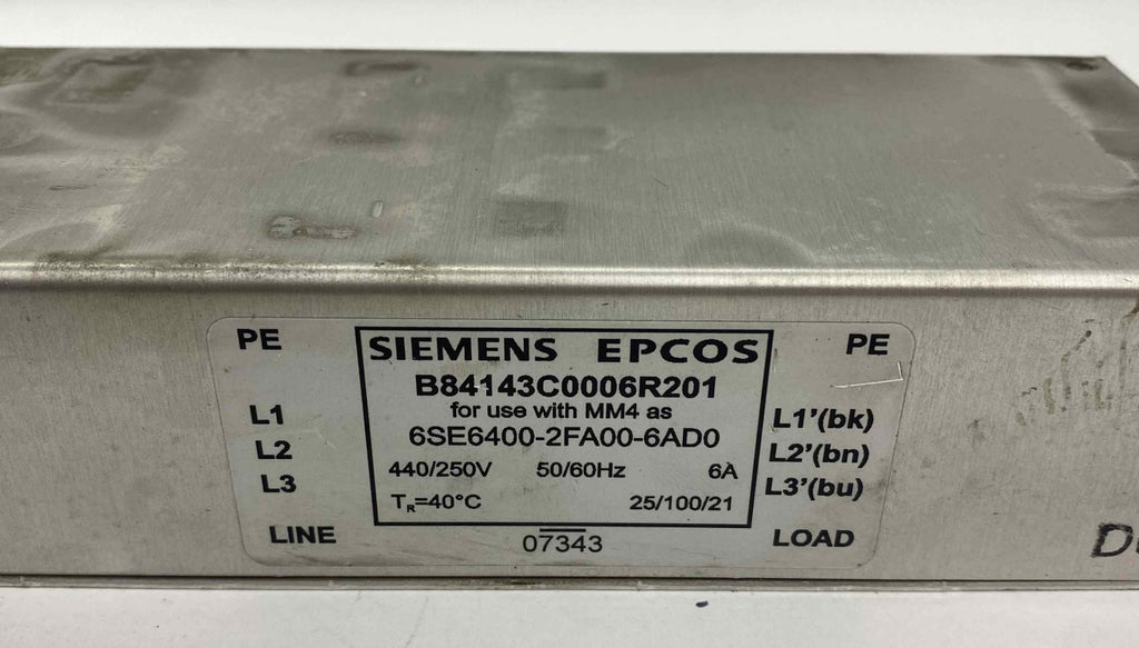 SIEMENS 6SE6400-2FA00-6AD0 84143C0006R201 FİLTRE