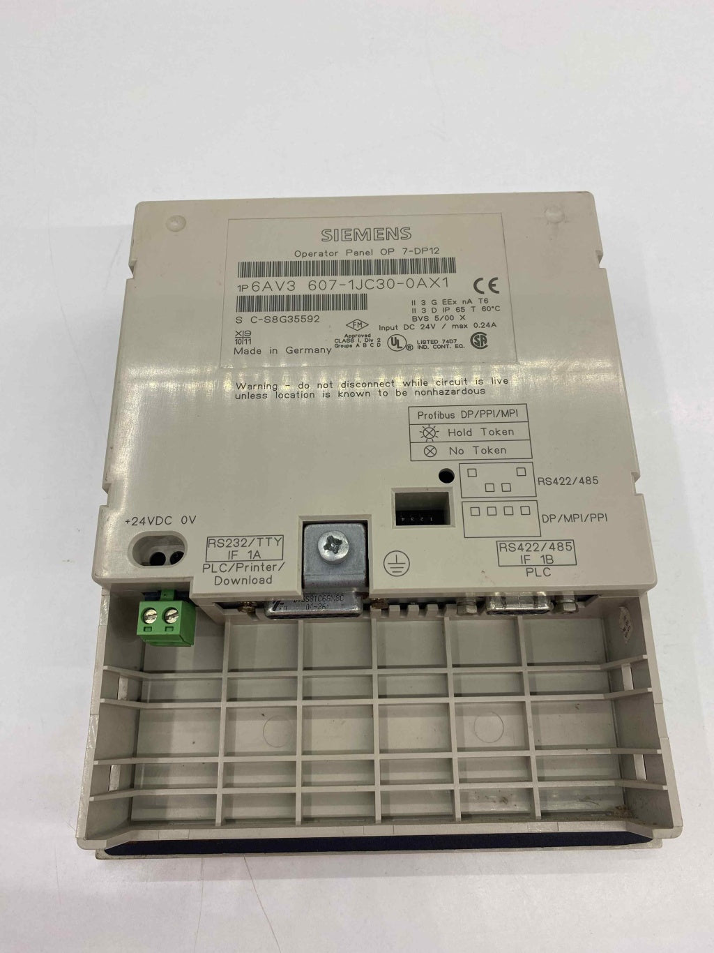 SIEMENS 6AV3 607-1JC30-0AX1 PANEL EKRAN
