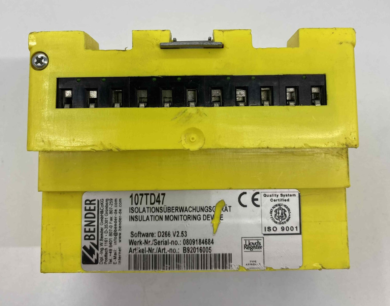 BENDER 107TD47 A-ISOMETER DİJİTAL ÖLÇÜM