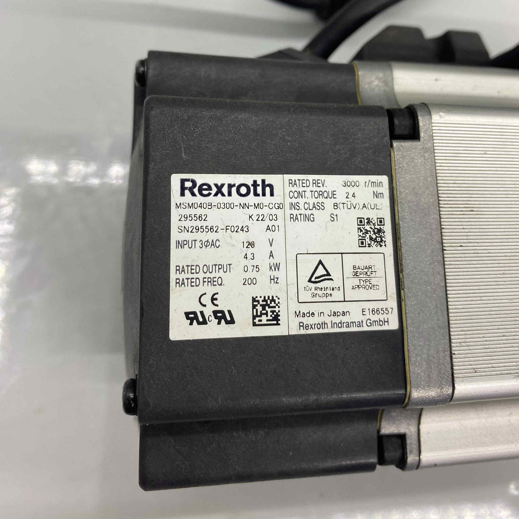 REXROTH MSM040B-0300-NN-M0-CG0 0.75KW SERVO MOTOR