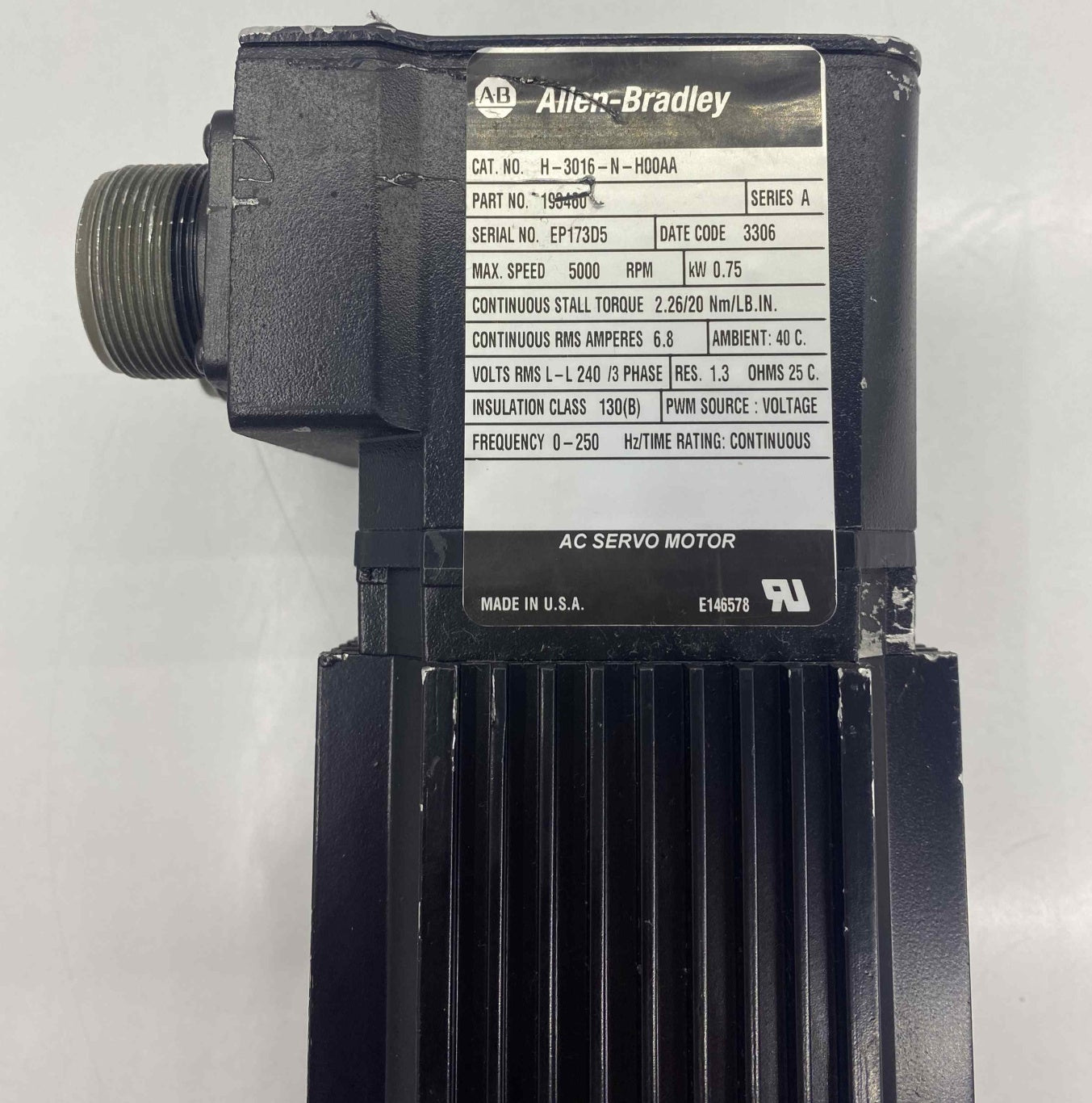 ALLEN-BRADLEY H-3016-N-H00AA SERVO MOTOR