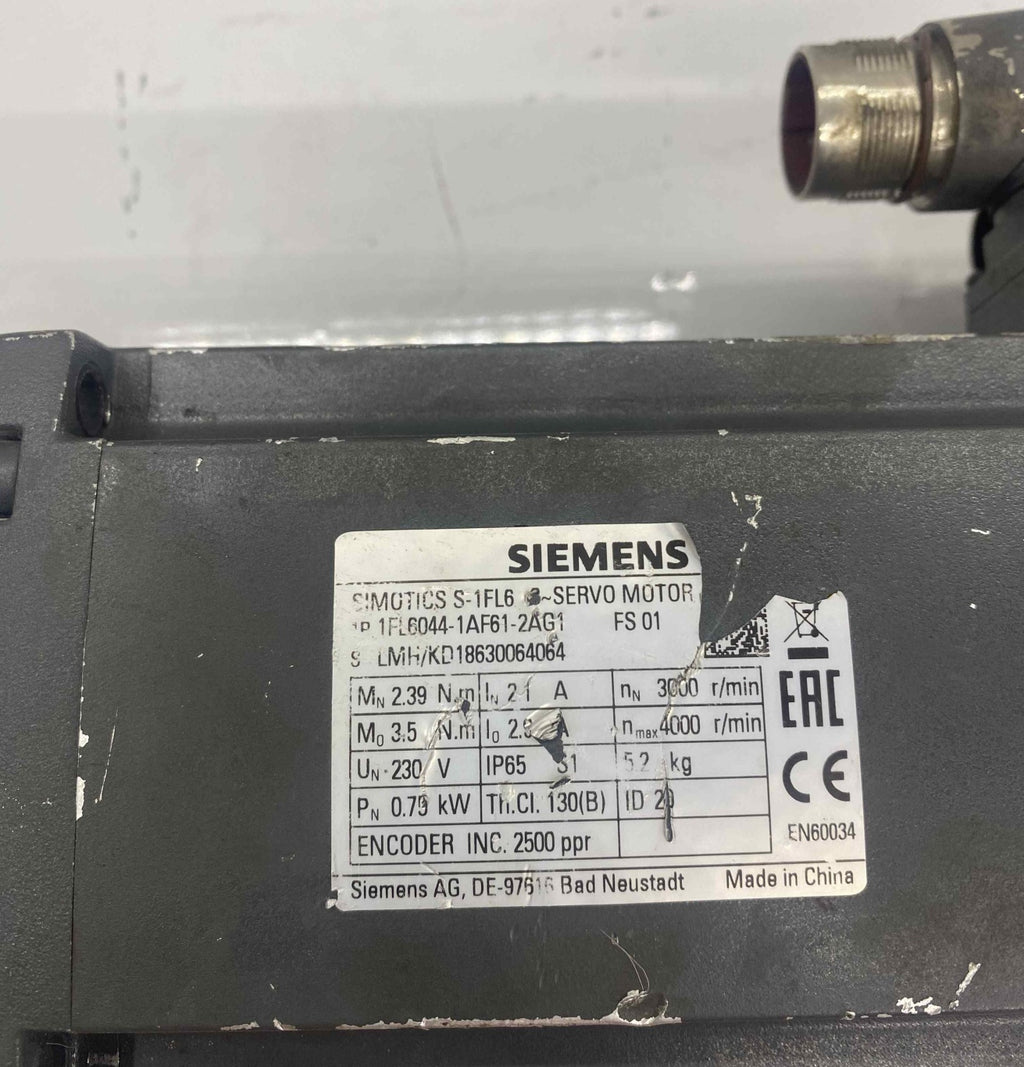 SIEMENS 1P 1FL6044-1AF61-2AG1 SERVO MOTOR