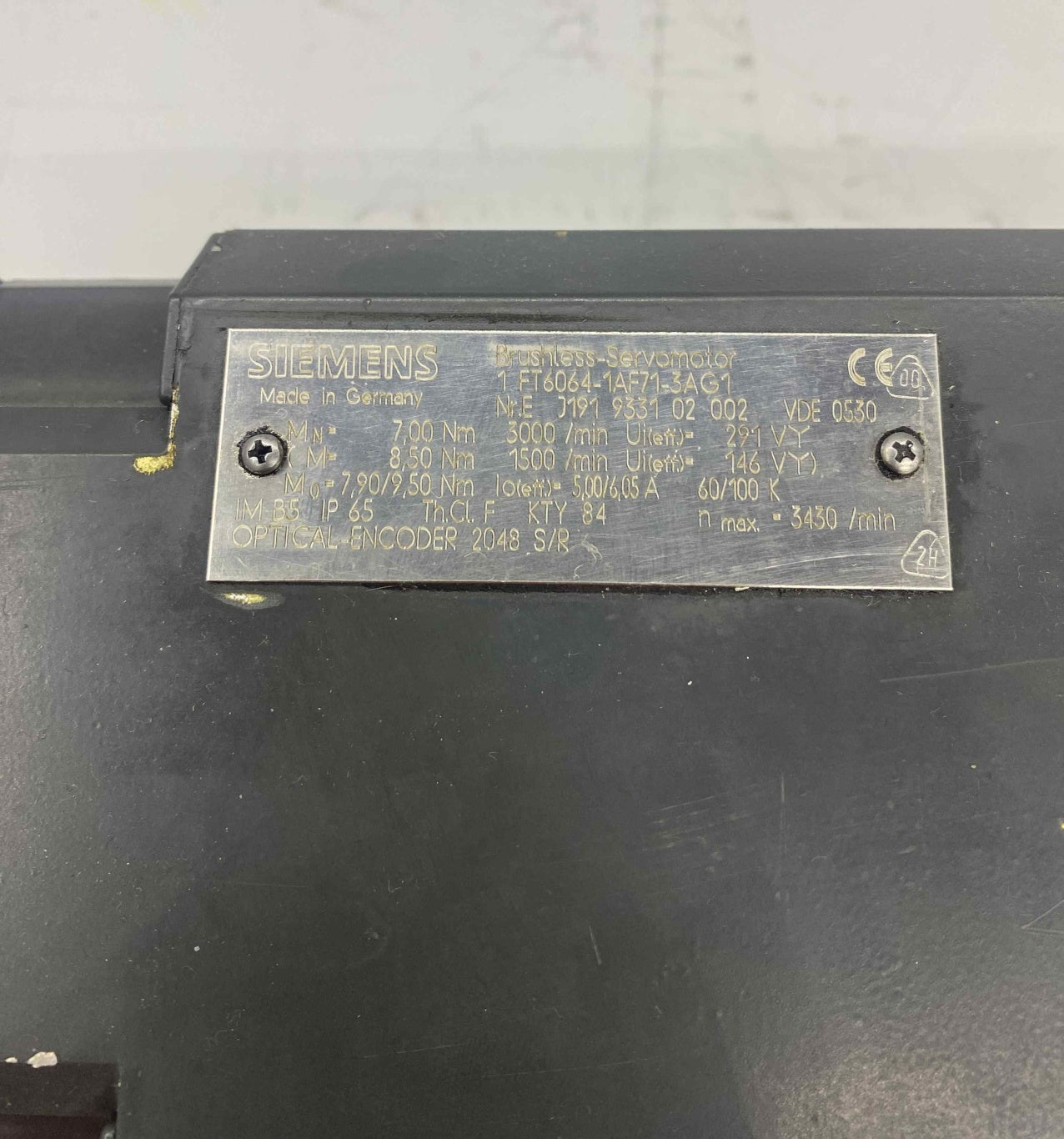 SIEMENS 1FT 6064-1AF71-3AG1 SERVO MOTOR