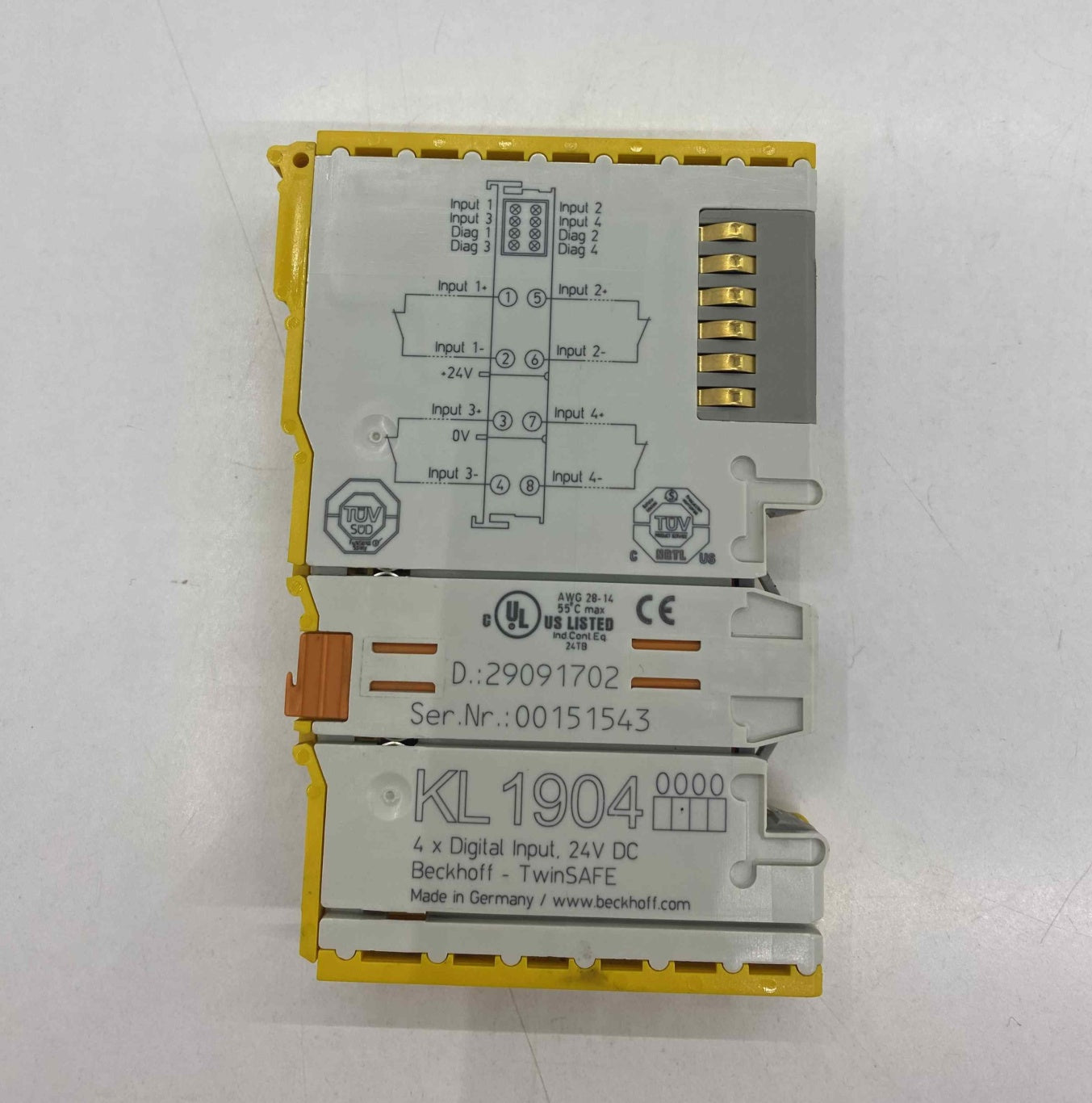 BECKHOFF KL1904 DIGITAL INPUT MODULE
