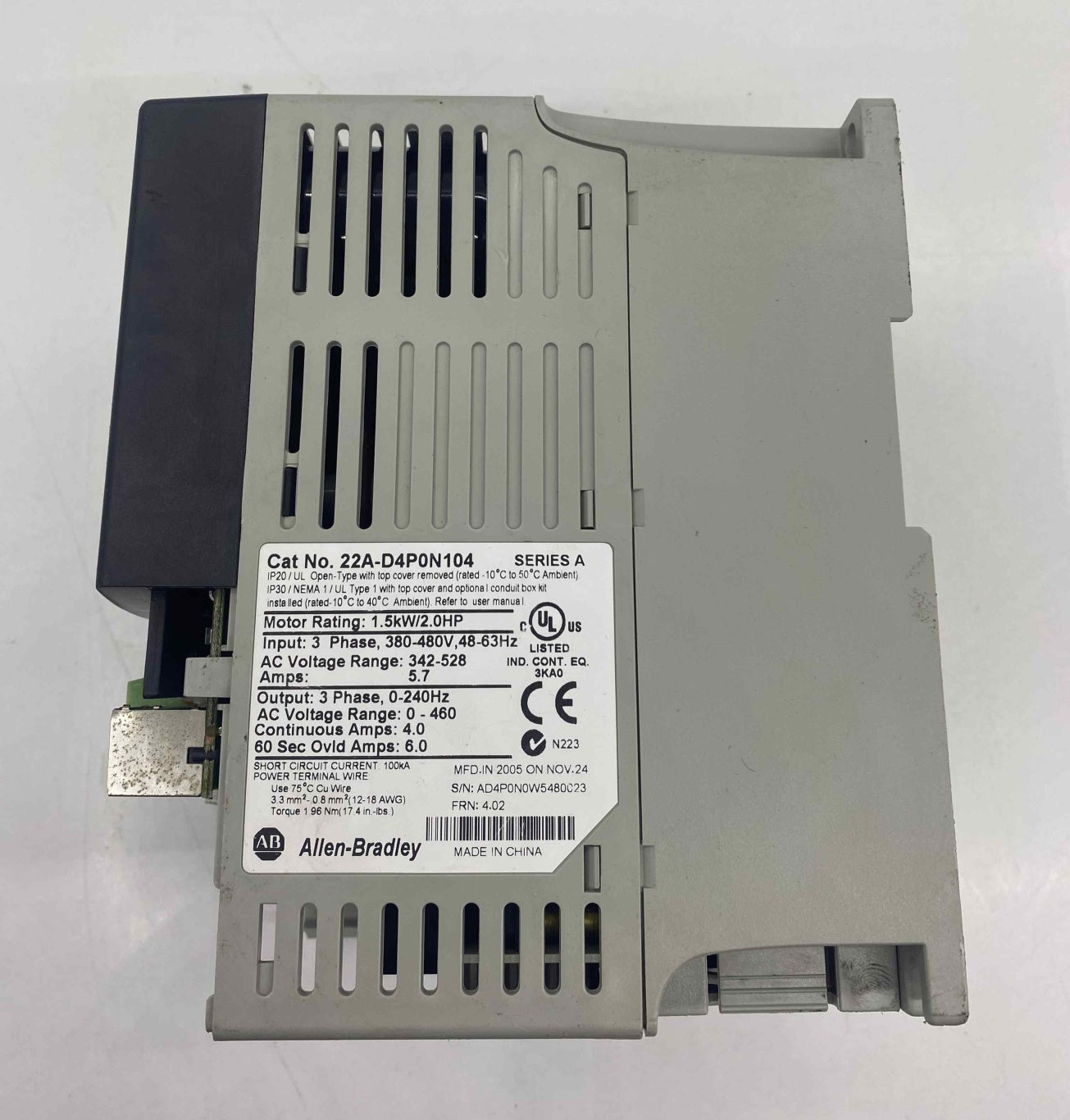 ALLEN-BRADLEY 22A-D4P0N104 SÜRÜCÜ