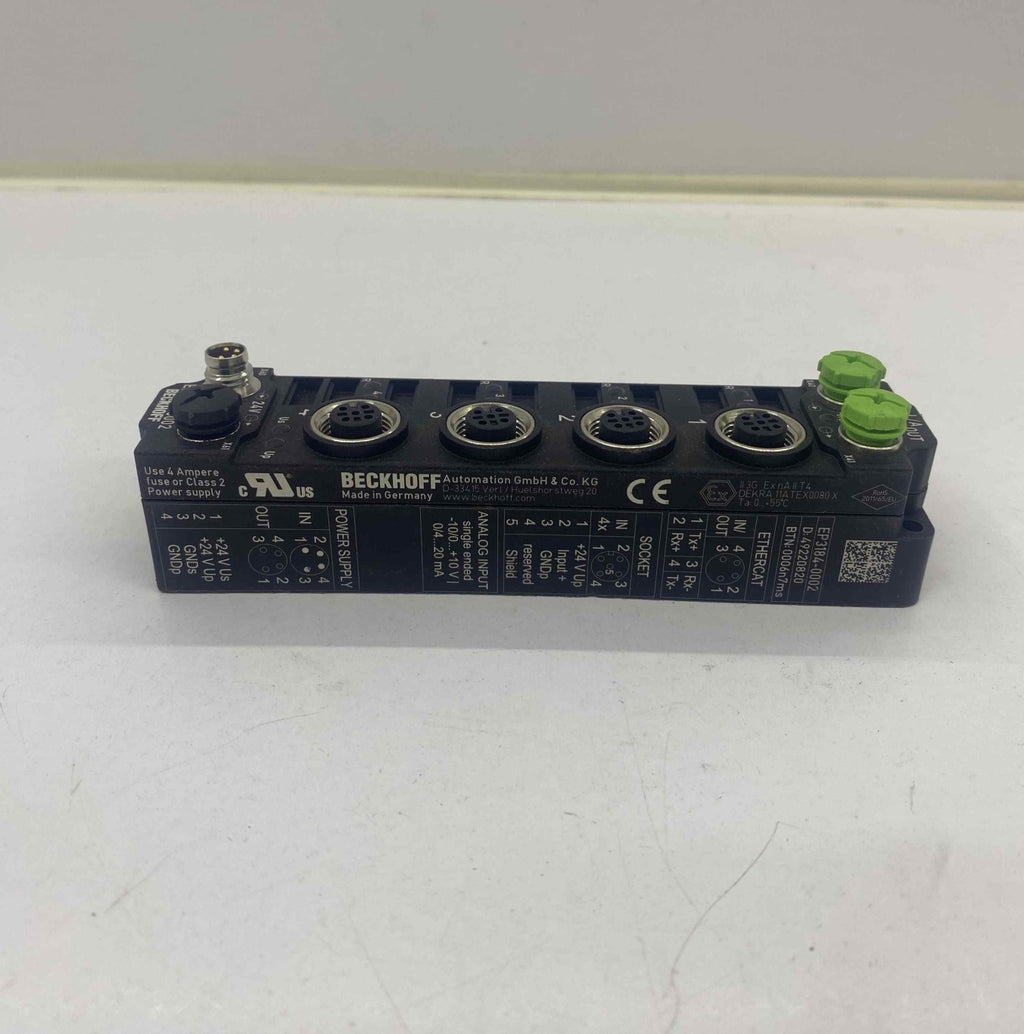 BECKHOFF EP3184-0002 ETHERCAT 4-CHANNEL ANALOG INPUT