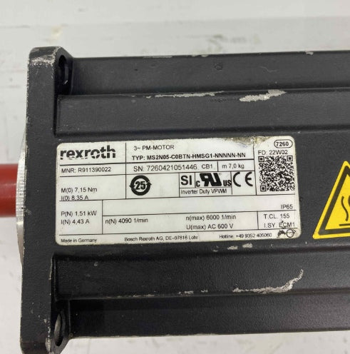INDRAMAT MS2N05-C0BTN-HMSG1-NNNNN-NN SERVO MOTOR