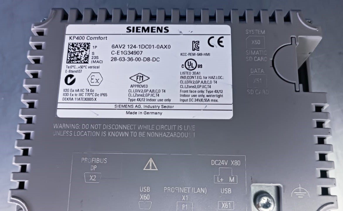 SIEMENS 6AV2 124-1DC01-0AX0 EKRAN