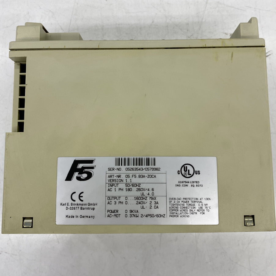 Keb ART-NR.05.F5.B3A-ZOCA Control Module 0.37Kw 240V