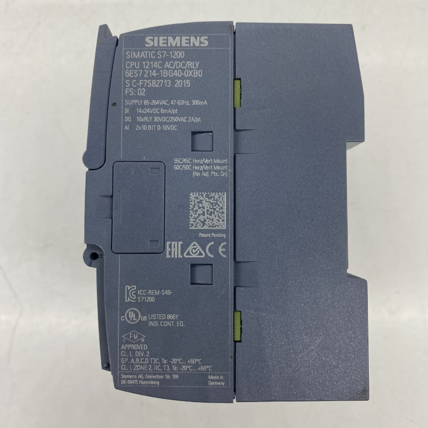 Siemens 6ES7 214-1BG40-0XB0 Plc CPU