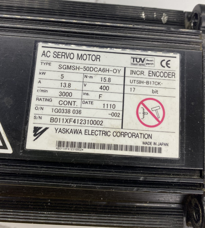 Yaskawa SGMSH-50DCA6H-OY Servo Motor