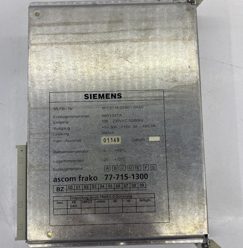 Siemens 6FC5114-0AB01-0AA0 HMI-Panel Modülü