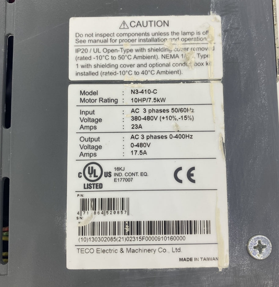 Teco N3-410-C Sürücü 7.5Kw 400V