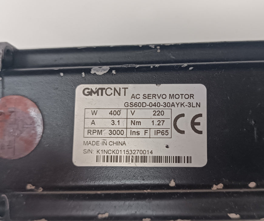 Gmt Cnt GS60D-040-30AYK-3LN Servo Motor 400W 0.40Kw