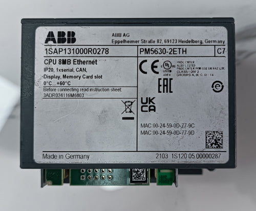 Abb 1SAP131000R0278 PM5630-2ETH PLC CPU