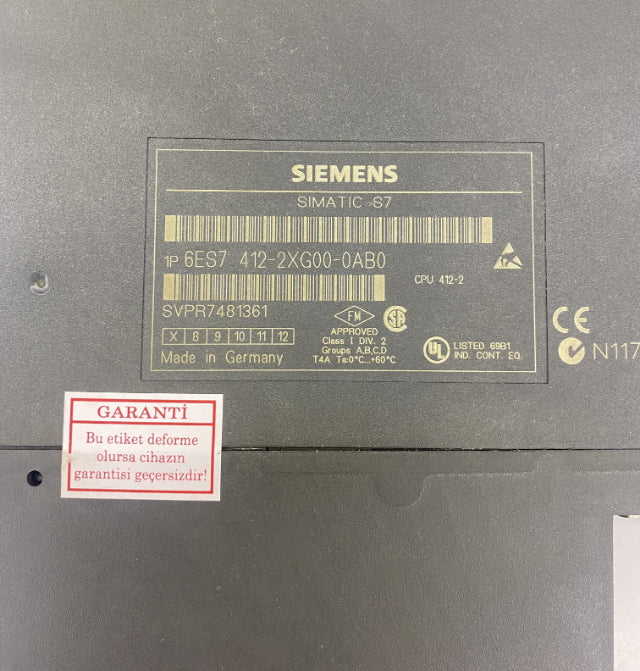Siemens 6ES7 412-2XG00-0AB0 Plc CPU