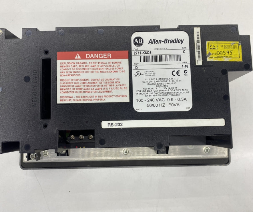 Allen Bradley 2711-K6C5 HMI Panel PANELVIEW 600