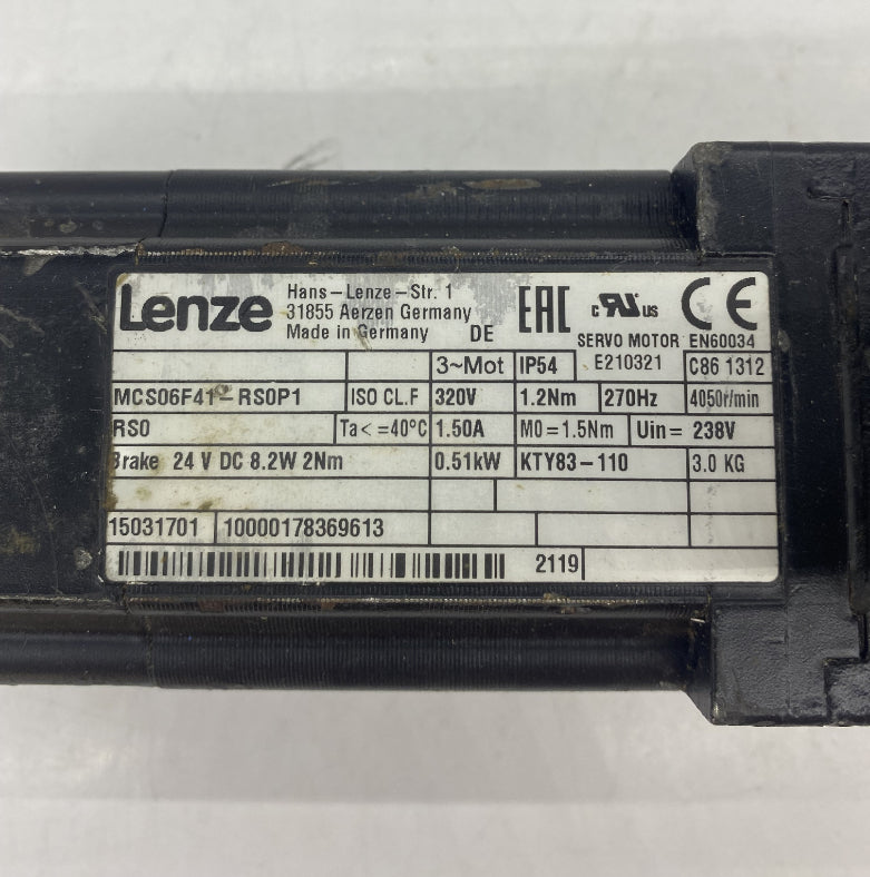 Lenze MCS06I41-RS0P1 Servo Motor 0.64Kw