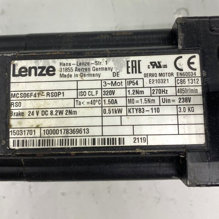 Lenze MCS06F41-RS0P1 Servo Motor