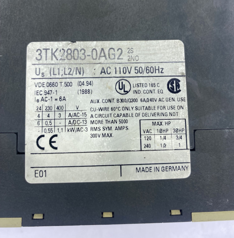 Siemens 3TK2803-0AG2 Emniyet Rölesi