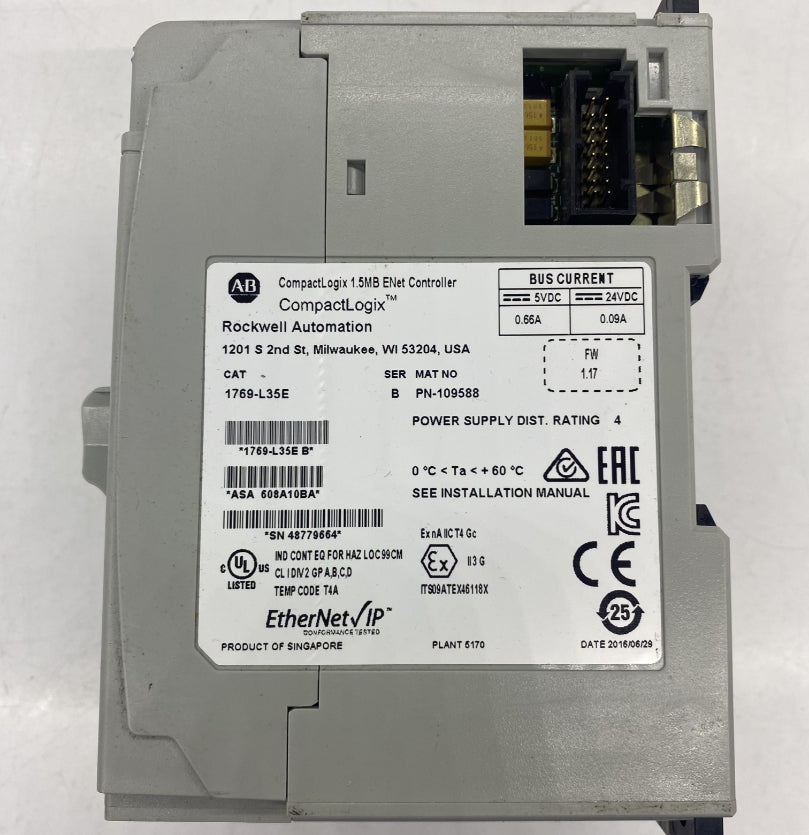 Allen Bradley 1769-L35E CompactLogix PLC CPU