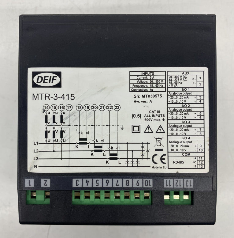 DEIF MTR-3-415 Motor Koruma Rölesi