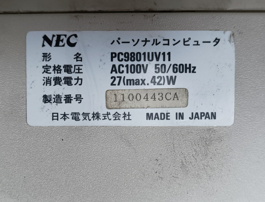 NEC PC-9801UV11 Endüstriyel Bilgisayar ve Kontrol Ünitesi