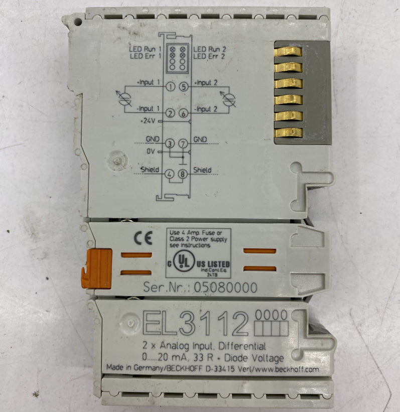 Beckhoff EtherCAT 2 Kanal Analog Giriş Modülü - ±10V