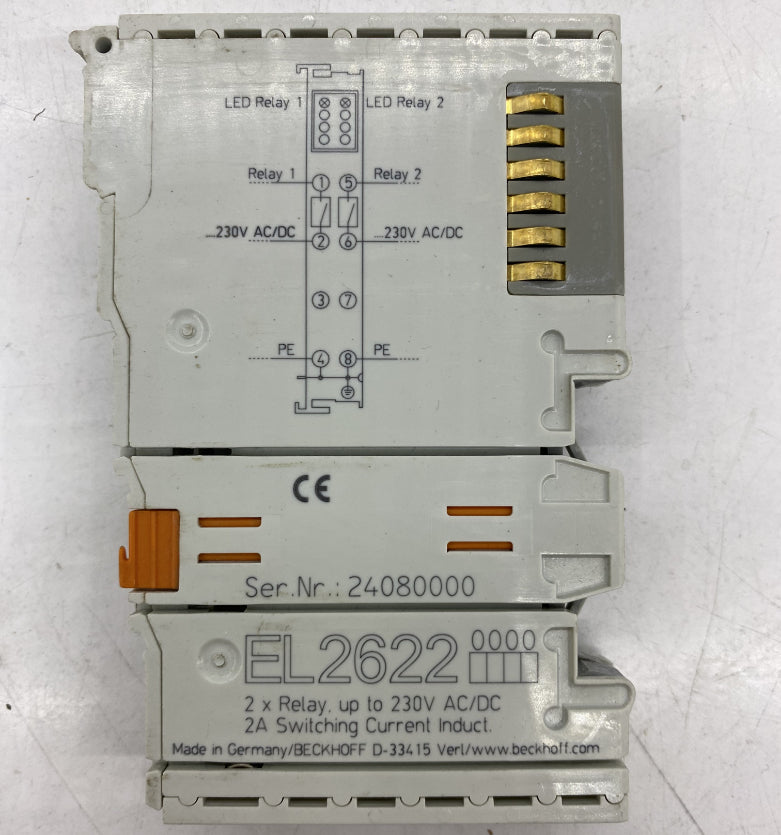 Beckhoff EtherCAT 2 Kanal Röle Çıkış Modülü - 230VAC