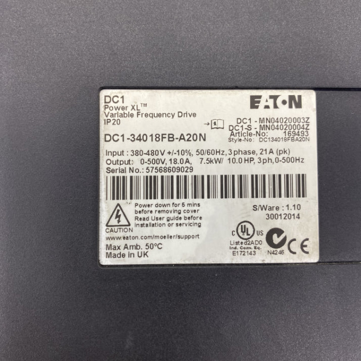Eaton PowerXL DC1 7.5kW 3 Fazlı AC Motor Sürücü