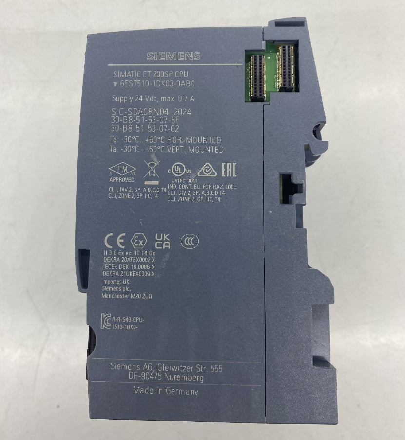 Siemens S7-1500 CPU 1510SP-1 PN Dağıtılmış Kontrolör