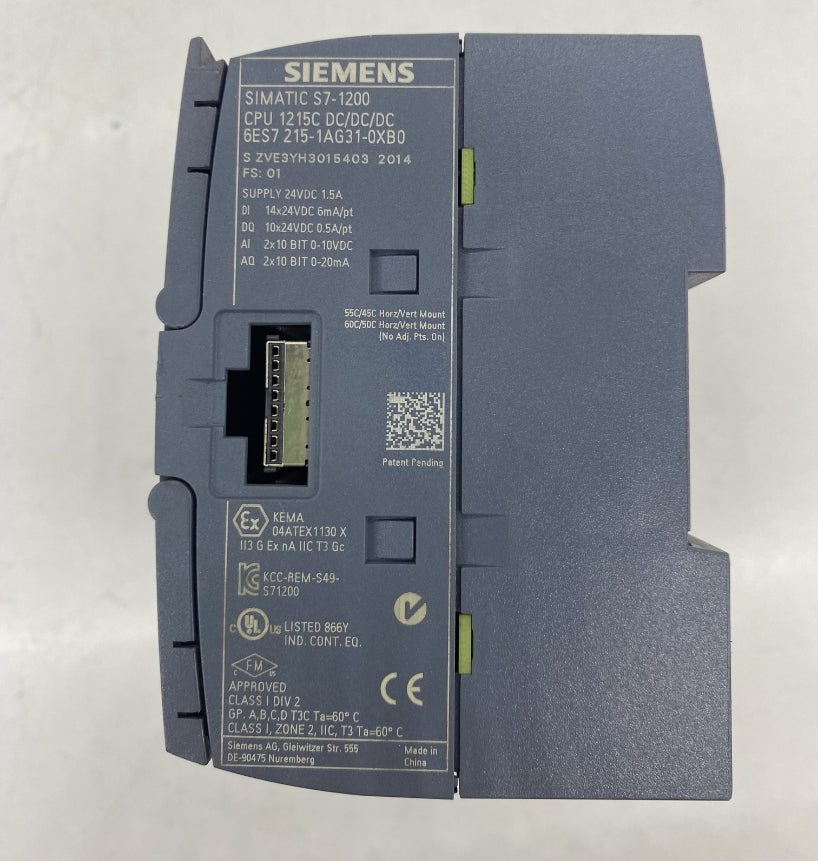 Siemens 6ES7215-1AG31-0XB0 PLC CPU