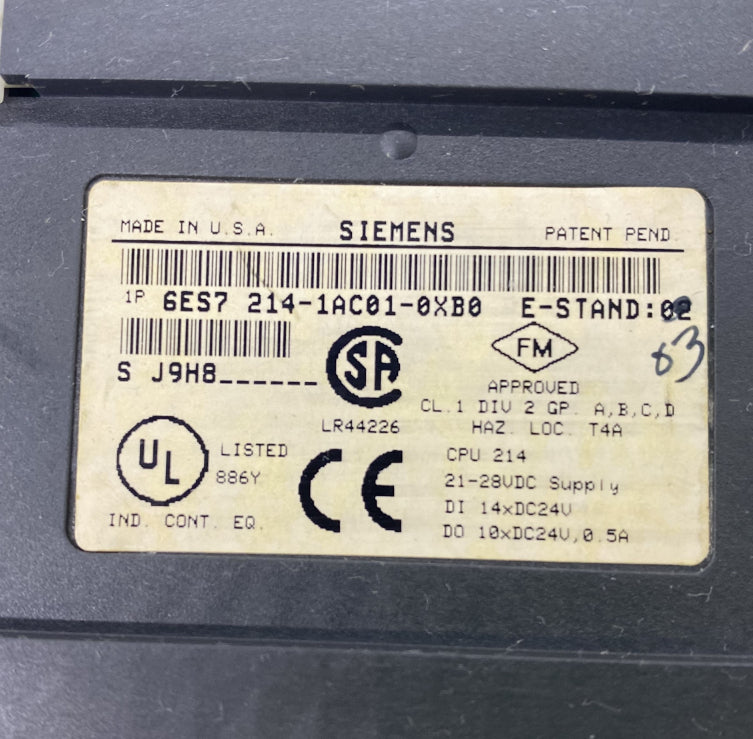 Siemens 6ES7214-1AC01-0XB0 PLC Ana Ünite Plc