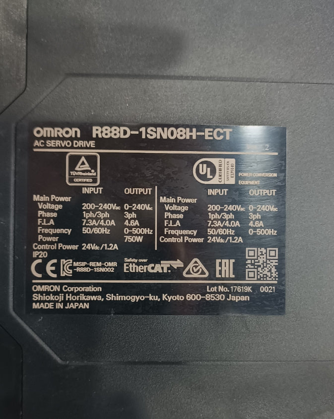 Omron R88D-1SN08H-ECT Servo Sürücü Servo Sürücü