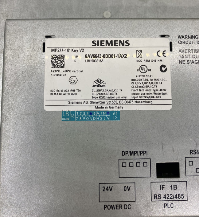 Siemens 6AV6643-0DD01-1AX2 HMI Dokunmatik Panel