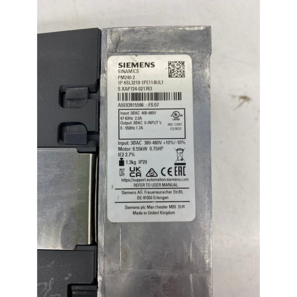 Siemens 6SL3210-1PE11-8UL1 AC Sürücü Güç Modülü 0.55KW 380W