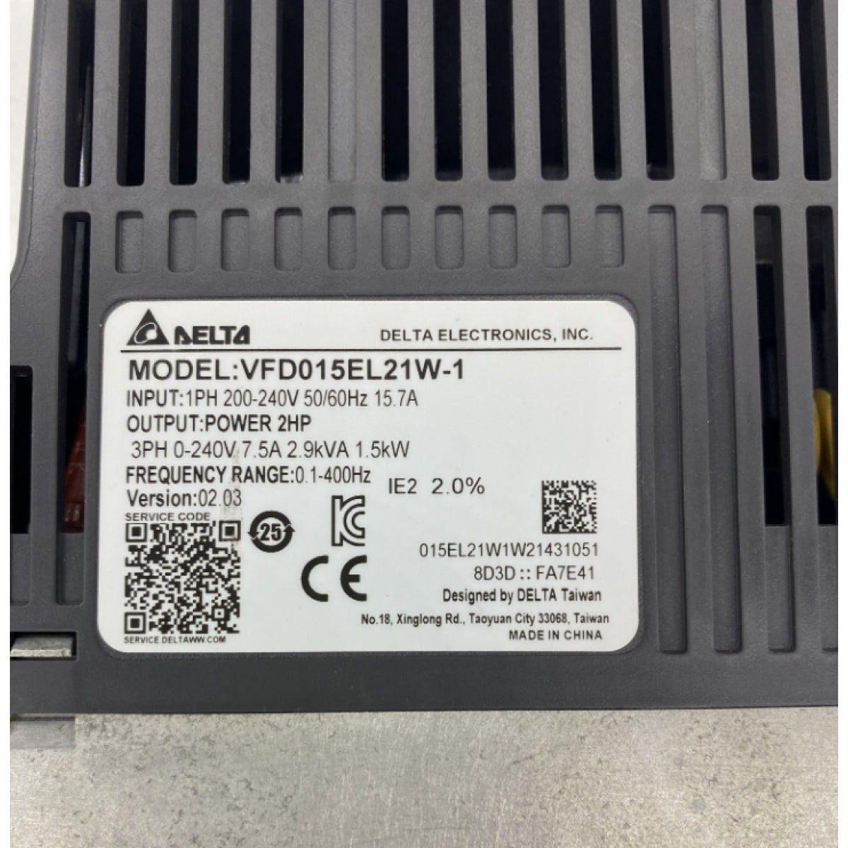 Delta VFD015EL21W-1 AC Sürücü Inverter  220V 1.5KW